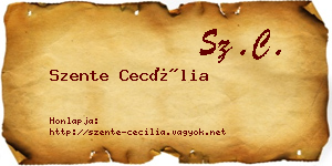 Szente Cecília névjegykártya